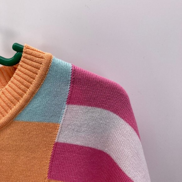 Edinburgh Knitwear Womens Colorful Long Sleeve Sweater Crewneck Bold Stripe sz L - Picture 2 of 10